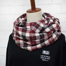 画像をギャラリービューアに読み込む, 【シーズン到来セール】綿100%スヌード*ブラックで締めるミルキーレッドチェック