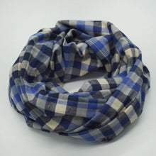 画像をギャラリービューアに読み込む, 【シーズン到来セール】綿100%起毛スヌード*シックなブルーベリーカラーチェック