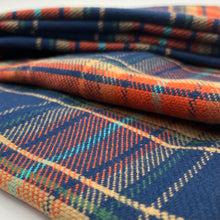 画像をギャラリービューアに読み込む, 【シーズン到来セール】綿100%厚手スヌード*ブルー×オレンジがオシャレな大柄チェックスヌード*播州織
