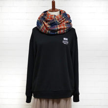 画像をギャラリービューアに読み込む, 【シーズン到来セール】綿100%厚手スヌード*ブルー×オレンジがオシャレな大柄チェックスヌード*播州織