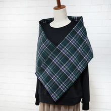 画像をギャラリービューアに読み込む, 【シーズン到来セール】綿100%スヌード*グリーン×パープルのカジュアルチェック*播州織