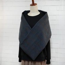 画像をギャラリービューアに読み込む, 【シーズン到来セール】綿100%厚手スヌード*ダークグレーの千鳥チェック*播州織