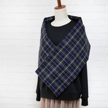 画像をギャラリービューアに読み込む, 【シーズン到来セール】綿100%起毛スヌード*ブラック&パープルのカジュアルチェック*播州織