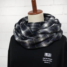 画像をギャラリービューアに読み込む, 【シーズン到来セール】綿100%スヌード*グリーン×ネイビーチェック