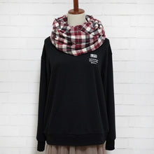 画像をギャラリービューアに読み込む, 【シーズン到来セール】綿100%スヌード*ブラックで締めるミルキーレッドチェック