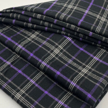 画像をギャラリービューアに読み込む, 【シーズン到来セール】綿100%起毛スヌード*ブラック&パープルのカジュアルチェック*播州織