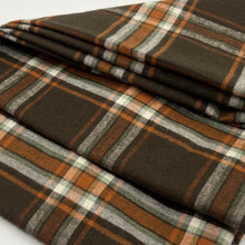 画像をギャラリービューアに読み込む, 【シーズン到来セール】綿100%スヌード*ブラウン×差し色オレンジ*チェックスヌード*播州織