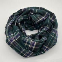 画像をギャラリービューアに読み込む, 【シーズン到来セール】綿100%スヌード*グリーン×パープルのカジュアルチェック*播州織