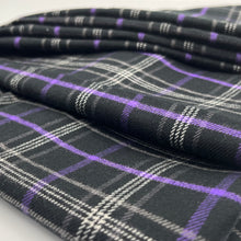 画像をギャラリービューアに読み込む, 【シーズン到来セール】綿100%起毛スヌード*ブラック&パープルのカジュアルチェック*播州織