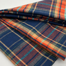 画像をギャラリービューアに読み込む, 【シーズン到来セール】綿100%厚手スヌード*ブルー×オレンジがオシャレな大柄チェックスヌード*播州織