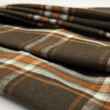 画像をギャラリービューアに読み込む, 【シーズン到来セール】綿100%スヌード*ブラウン×差し色オレンジ*チェックスヌード*播州織