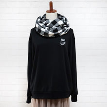 画像をギャラリービューアに読み込む, 【シーズン到来セール】綿100%厚手スヌード*白黒ギンガムチェックM*播州織