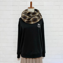 画像をギャラリービューアに読み込む, 【シーズン到来セール】綿100%スヌード*ナチュラルブラウンチェック*播州織