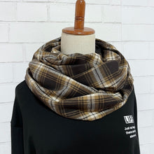 画像をギャラリービューアに読み込む, 【シーズン到来セール】綿100%スヌード*ナチュラルブラウンチェック*播州織