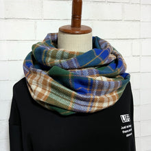画像をギャラリービューアに読み込む, 【シーズン到来セール】綿100%厚手スヌード*ブルー×グリーンがオシャレな大柄チェックスヌード*播州織