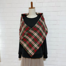 画像をギャラリービューアに読み込む, 【シーズン到来セール】綿100%スヌード*ローズレッドが可愛いXmasカラーのタータンチェック*播州織