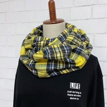 画像をギャラリービューアに読み込む, 【シーズン到来セール】綿100%スヌード*イエローブルーラインチェック*播州織