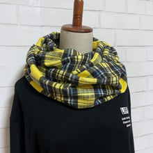 画像をギャラリービューアに読み込む, 【シーズン到来セール】綿100%スヌード*イエローブルーラインチェック*播州織