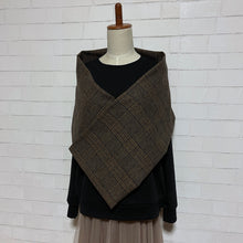 画像をギャラリービューアに読み込む, 【シーズン到来セール】綿100%厚手コットンツイードスヌード*ダークブラウンチェック*播州織