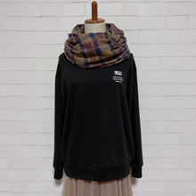 画像をギャラリービューアに読み込む, 【シーズン到来セール】綿100%厚手コットンツイードスヌード*ブラウンチェック*播州織