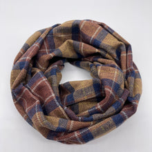 画像をギャラリービューアに読み込む, 【シーズン到来セール】綿100%厚手コットンツイードスヌード*ブラウンチェック*播州織