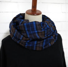 画像をギャラリービューアに読み込む, 【シーズン到来セール】綿100%スヌード*ブルーが綺麗なカジュアルチェック*播州織