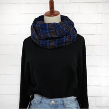 画像をギャラリービューアに読み込む, 【シーズン到来セール】綿100%スヌード*ブルーが綺麗なカジュアルチェック*播州織