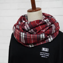 画像をギャラリービューアに読み込む, 【シーズン到来セール】綿100%スヌード*大人のシックな赤チェック