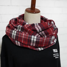 画像をギャラリービューアに読み込む, 【シーズン到来セール】綿100%スヌード*大人のシックな赤チェック