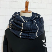 画像をギャラリービューアに読み込む, 【シーズン到来セール】綿100%スヌード*厚手ふわふわネイビーチェック*播州織