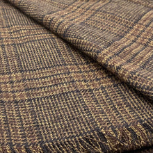 画像をギャラリービューアに読み込む, 【シーズン到来セール】綿100%大判マフラーショール*コットンツイードダークブラウンチェック*播州織
