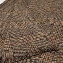 画像をギャラリービューアに読み込む, 【シーズン到来セール】綿100%大判マフラーショール*コットンツイードダークブラウンチェック*播州織