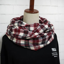 画像をギャラリービューアに読み込む, 【シーズン到来セール】綿100%スヌード*ブラックで締めるミルキーレッドチェック