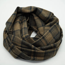 画像をギャラリービューアに読み込む, 【シーズン到来セール】綿100%厚手コットンツイードスヌード*ダークブラウンの大柄チェック*播州織
